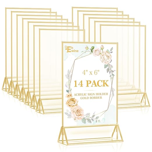 EHWINE 14 Pack 4×6 Clear Acrylic Sign Holder by EHWINE