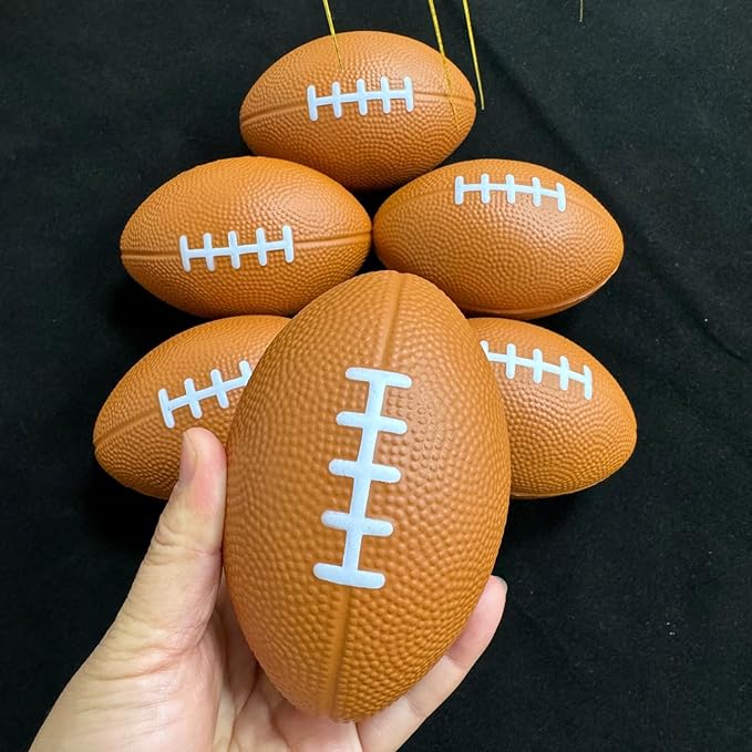 ALISSAR 6-Pack 5.7" Mini Football Stress Balls, Mini Foam Footballs - Image 3