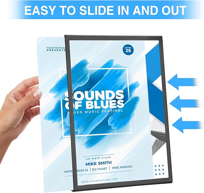 EHWINE 12 Pack Acrylic Sign Holder 8.5 x 11, Slanted Back Paper Holder Clear - Image 5