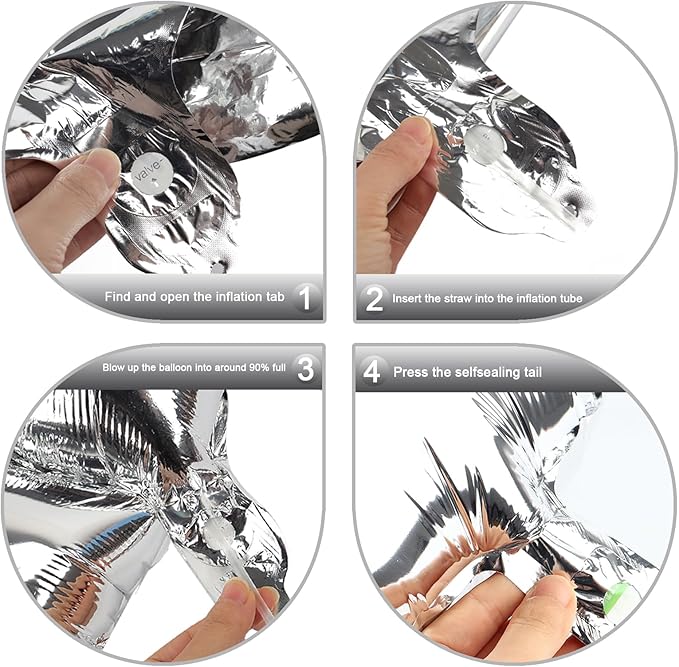 40 Inch Silver Mylar Foil Number 16 Birthday Balloon, Digital Balloons - Image 4