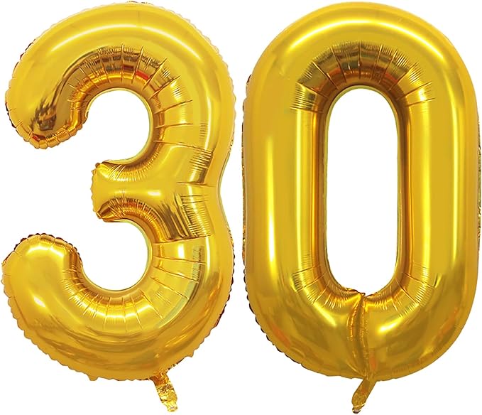 GOER Number 30 Balloons for 30th Birthday Party Decorations, 42 Inch Jumbo Foil by GOER