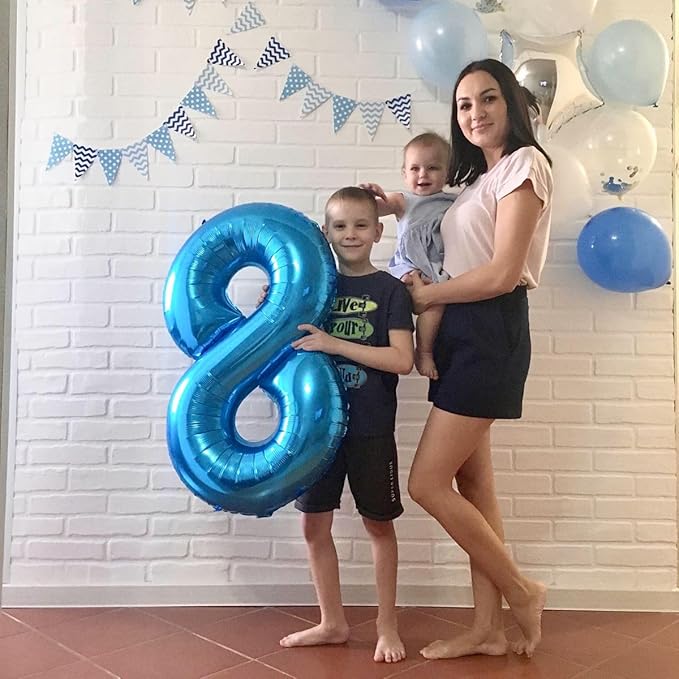 40 Inch Big Dark Blue 8 Balloon Number Foil Helium Number Balloons 0-9 Jumbo - Image 2