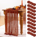 Terracotta Cheesecloth Table Runner 10 Pack Fall Burnt Orange Cheese Cloth by DeZerlor