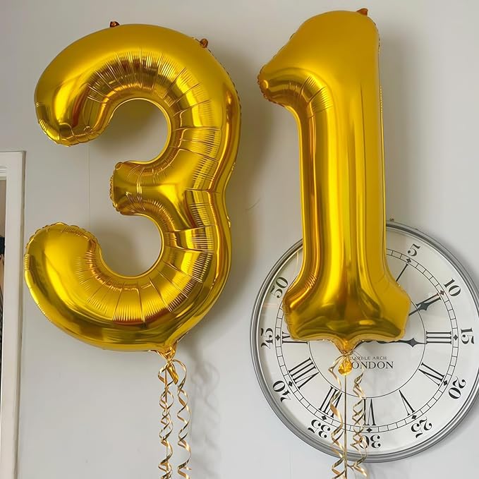 Gold 2 Balloon Number, 40 Inch Number 2 Balloon Large Gold 2 Foil Mylar Helium - Image 4