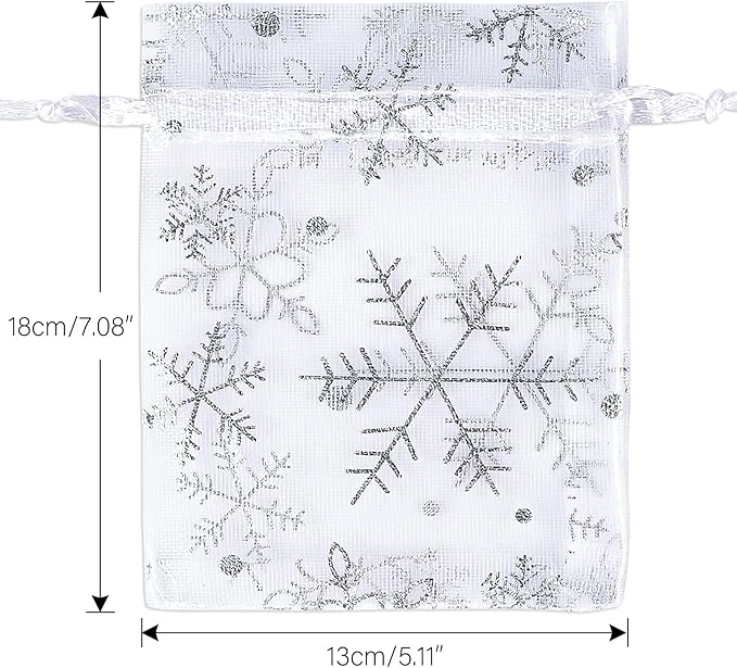 jijAcraft 5x7 Inch Christmas Organza Bags - Image 2