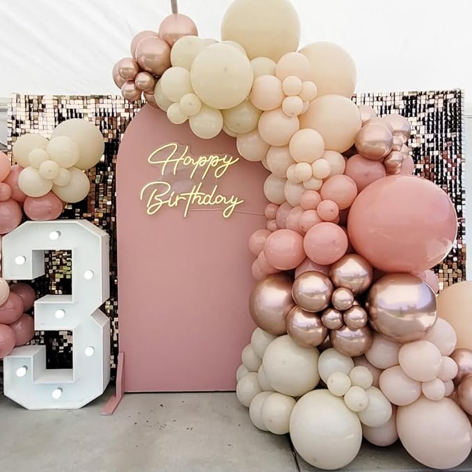 Retro Blush Pink Party Balloons - Image 4