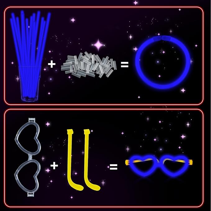 60 Pack 8” Blue Glow Sticks Bulk Bright Glow Sticks - Image 3