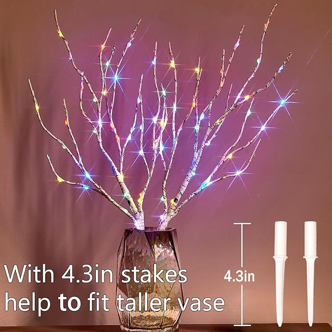 Birchlitland Lighted Birch Branches Battery Operated 18IN 70 LED 8 Function - Image 7