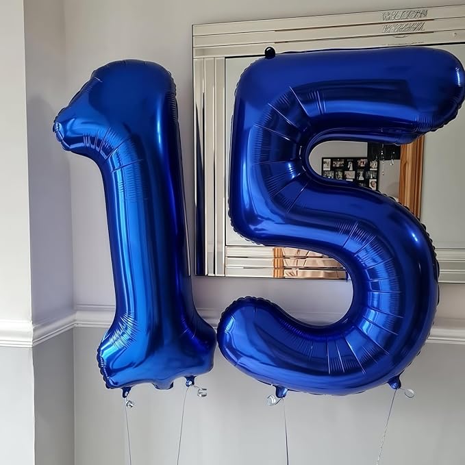 Navy Blue 5 Balloon Number, 40 Inch Number 5 Balloon Big Dark Blue 5 Foil Mylar - Image 5