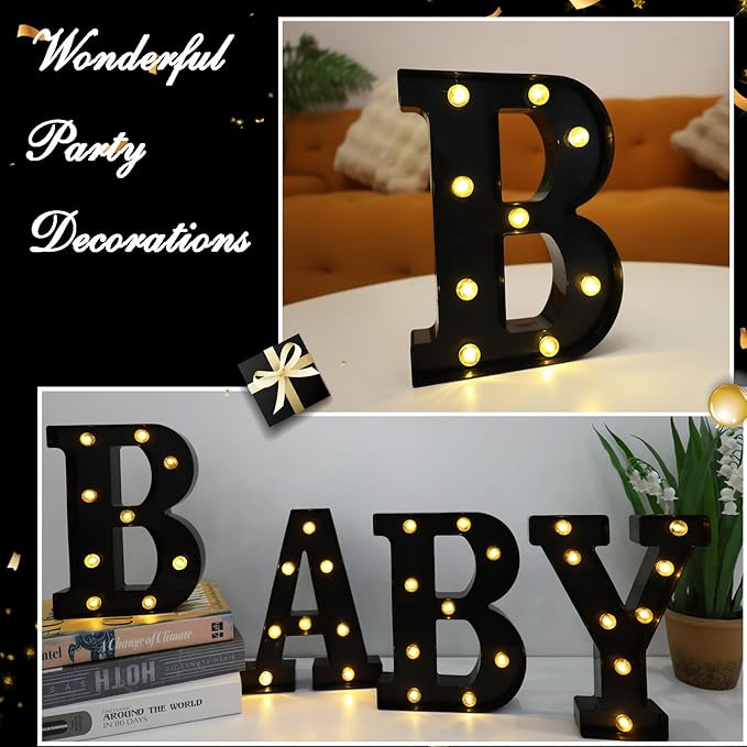 Led Marquee Letters, 8.58 Inch Black Light Up Letters, Small Led Letter Lights - Image 3