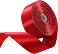 2" x 50 Yards Red Satin Ribbon Single Faced Fabric Ribbons by Oakarbo