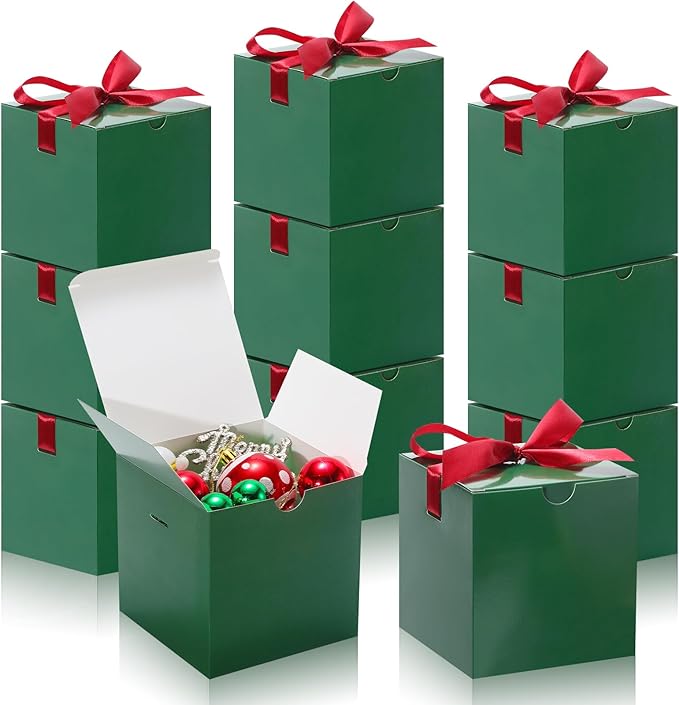 DOYIDE Small Gift Boxes, 20 Pack 5x5x5 Inch Green Elegant Paper Boxes by DOYIDE
