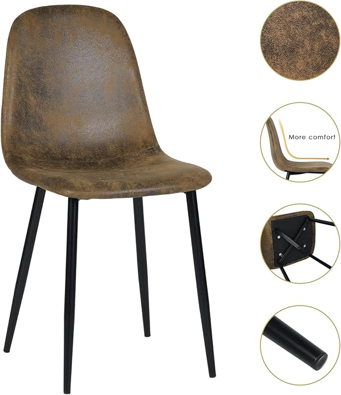 Homy Casa Dining Chairs Set of 2, Modern Mid-Century Style Dining Room Side - Image 5