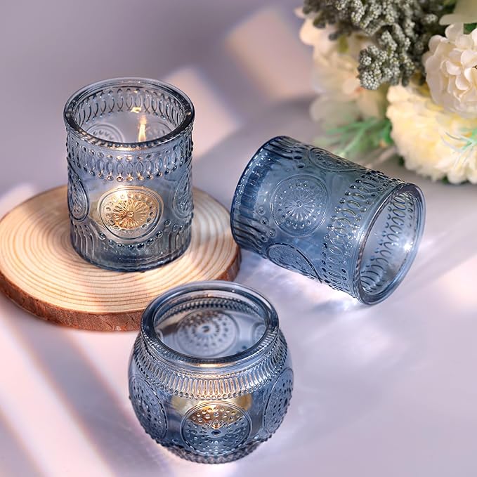 DARJEN 12Pcs Blue Votive Candle Holders - Image 9