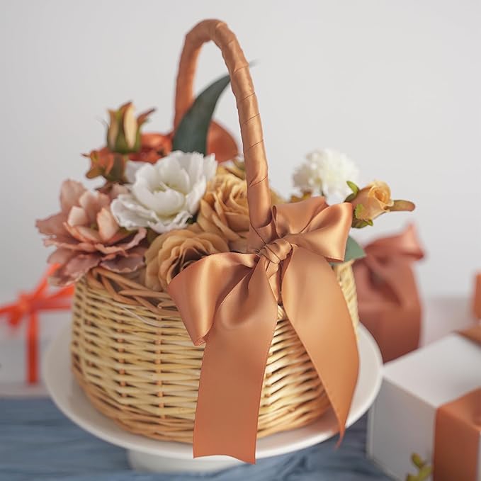 HUIHUANG Terracotta Ribbon 1-1/2 inch Double-Faced Satin Ribbon 50 Yards - Image 5