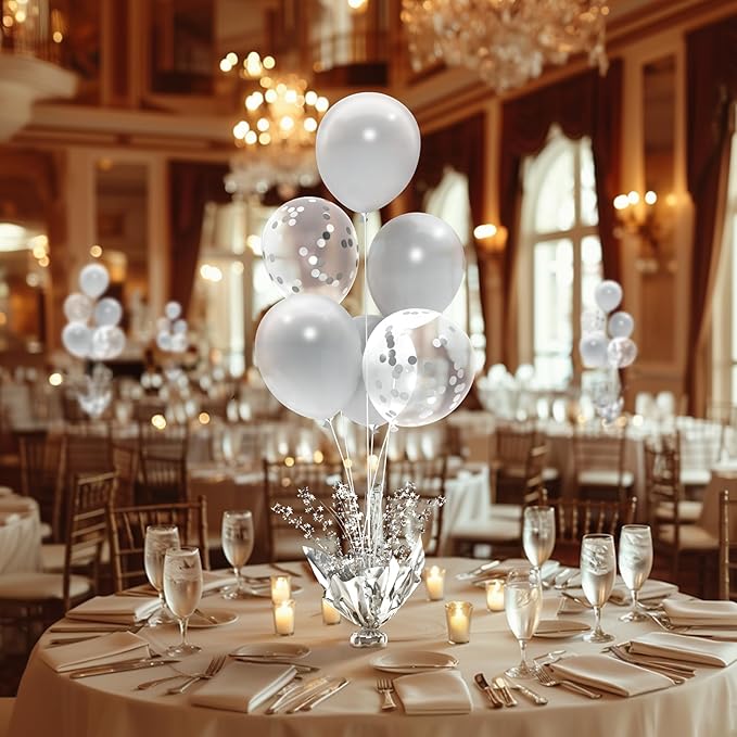 4 Set Silver Balloon Centerpieces - Image 3