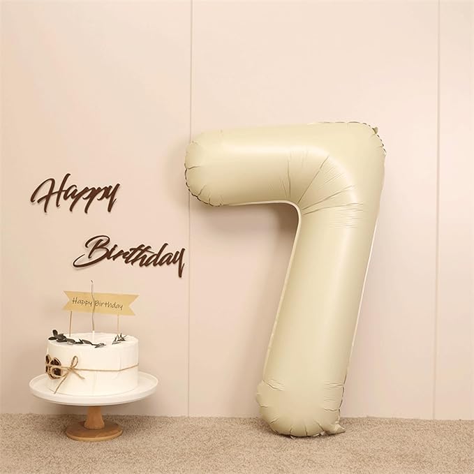 40 Inch Cream White Number 7 Balloon Mylar Big Foil Helium Number 17 27 77 - Image 5