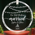 First Christmas Married Ornament 2025, Personalized Christmas Ornaments by HooAMI