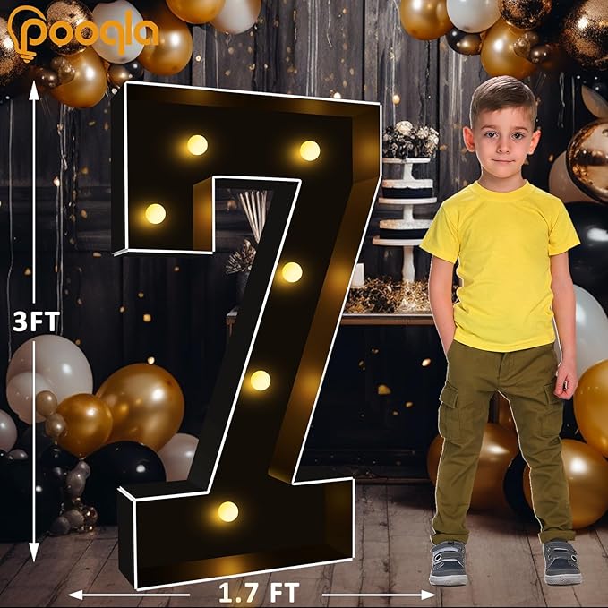 Pooqla 3FT Marquee Light Up Numbers, Giant Mosaic Light Up Numbers - Image 4