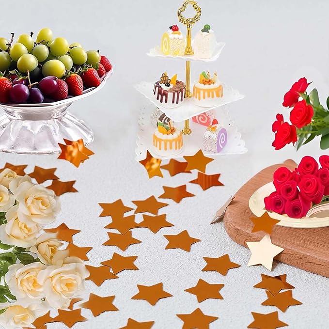 60g Orange Star Confetti - Image 2