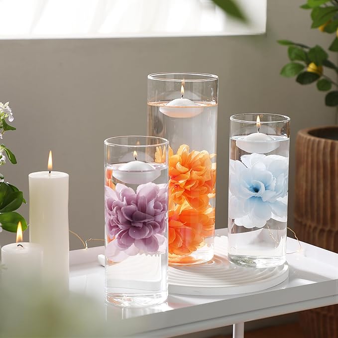 24 Pcs Floating Candles for Centerpieces and Floating Flowers Artificial - Image 4