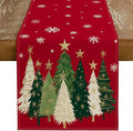 GEEORY Christmas Table Runner 13x108 Inch, Xmas Trees Snowflakes Holiday by GEEORY