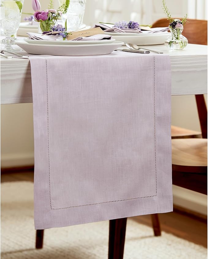 Solino Home Linen Lilac Table Runner 72 Inches Long - Image 2