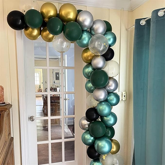 Dark Green Gold and Black balloons, Jungle Safari Animal Theme Birthday - Image 5