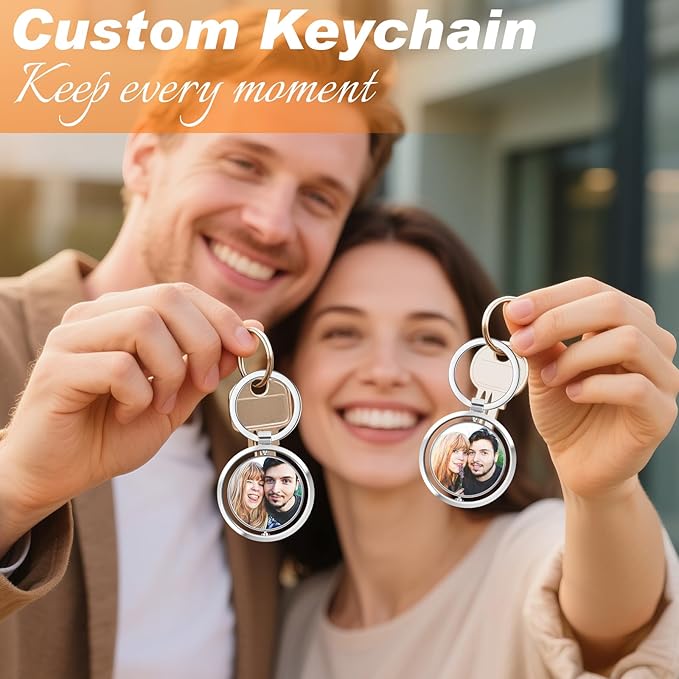 Custom Keychain with Picture, Personalized Photo Keychain with LOGO Text - Image 5