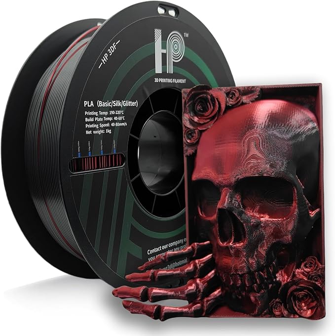3D Printer Filament, Silk PLA, Color Changeable PLA Filament 1.75mm, Changes by HP3DF