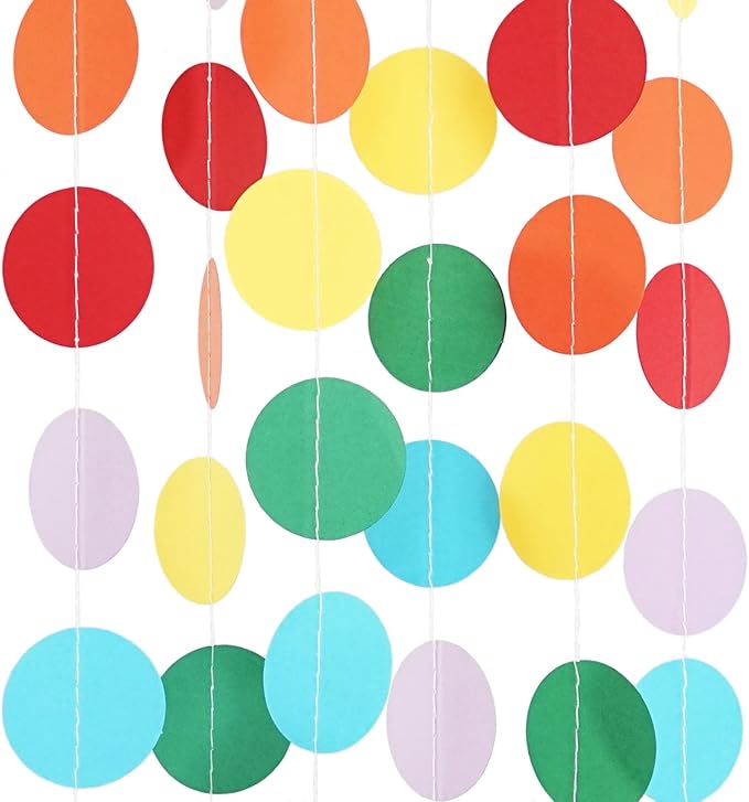 Circle Dots Paper Party Garland Streamer Backdrop - Image 2