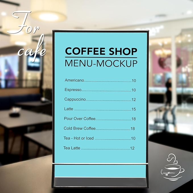 Zonon Acrylic Sign Holder 5x7, 6 Pack Vertical Double Sided Menu Display Stand - Image 6