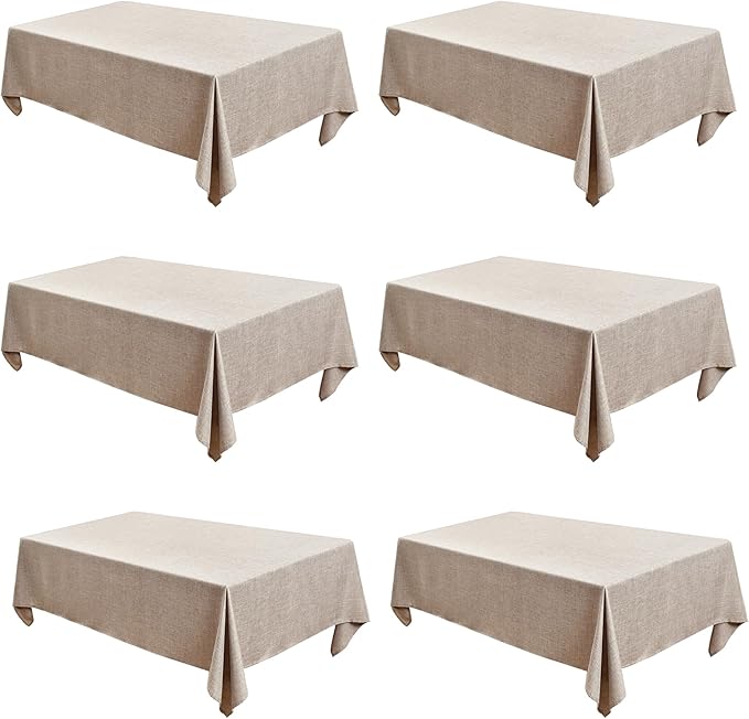 Fitable Faux Linen Tablecloths Rectangle 60 x 102 Inch by Fitable