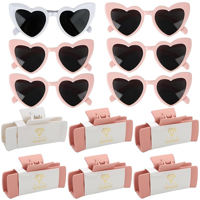 12pcs Bridesmaid Proposal Gifts 4.1inch square Bachelorette Claw Clips by Ciulaiy