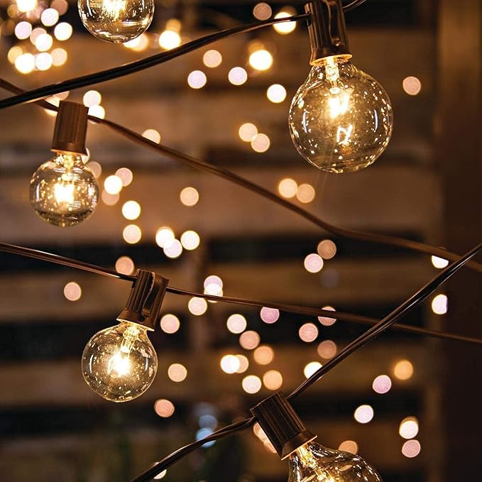 50Ft Outdoor Patio String Lights, G40 Clear String Lights - Image 3