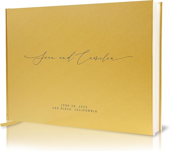 MUUJEE Personalized Guestbook in Gold by MUUJEE