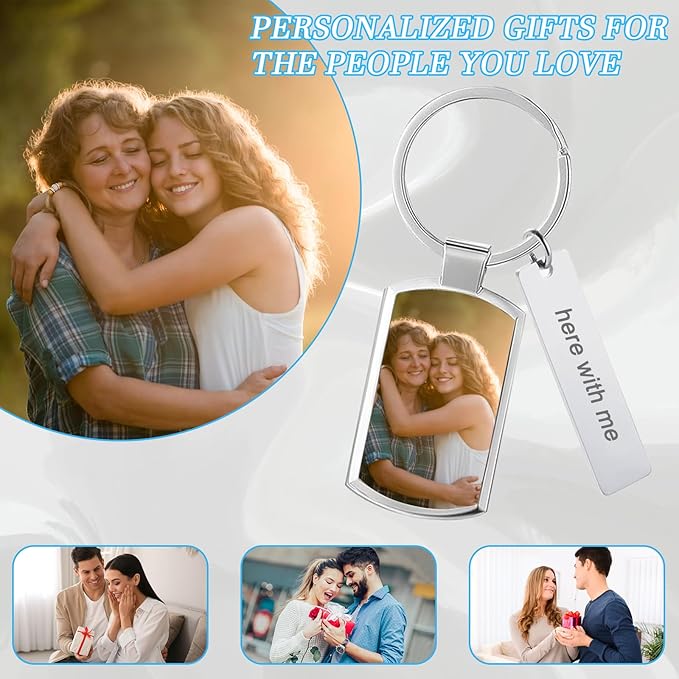 Custom Keychain with Picture Double-sided Personalized Photo Text Keychain - Image 4