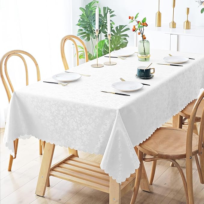Smiry Rectangle Table Cloth, Waterproof Heavy Duty Vinyl Tablecloths, Wipeable - Image 2
