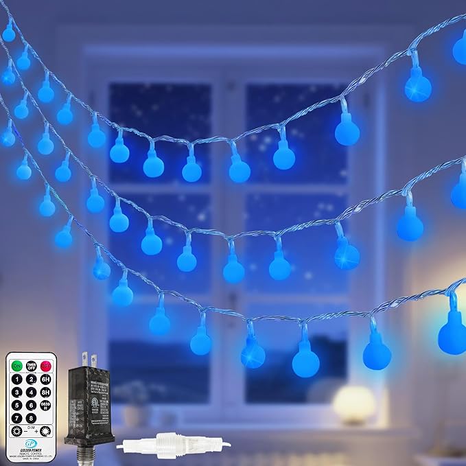 100LED Blue Connectable String Lights Indoor Outdoor by LORRYTE