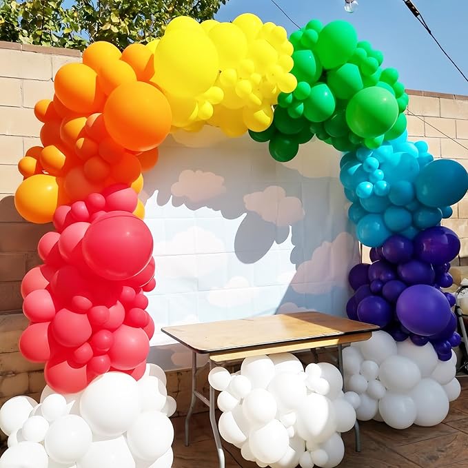 98pack Rainbow Balloons Different Size 18/12/10/5 Inch Rainbow Colorful Balloon - Image 8