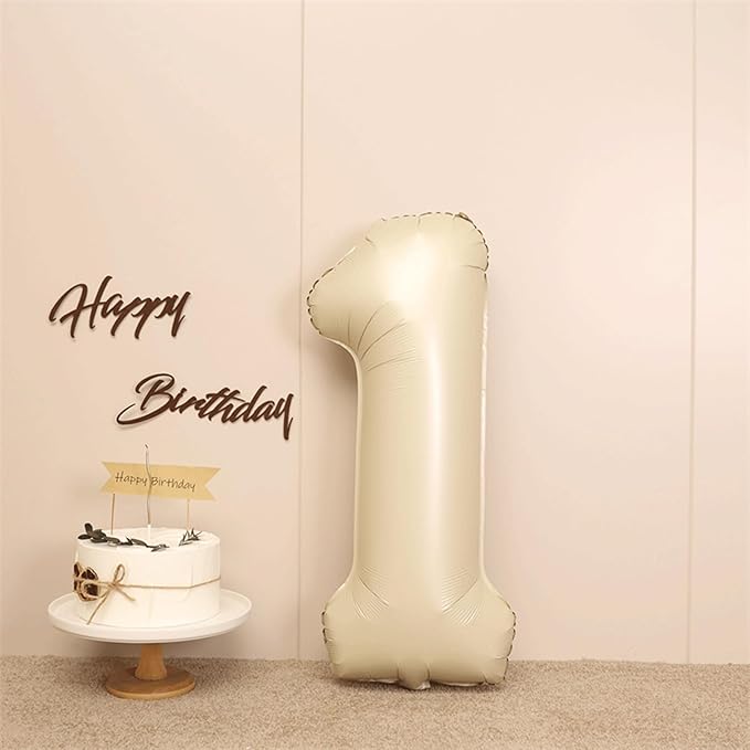 40 Inch Cream White Number1st Balloon Mylar Big Foil Helium Number 10th 11st 21 - Image 3