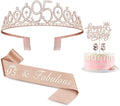 95th Birthday Decorations for Women Including Birthday Sash, Numeral Candles by JueslyBirthdayParty