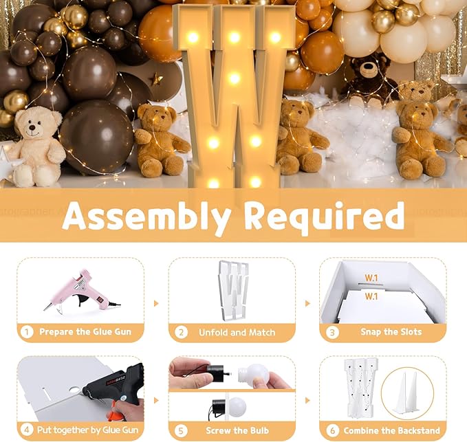 imprsv Marquee Light Up Letters, 3FT Marquee Letters - Image 3