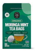 FGO Organic Moringa Mint Tea, Eco-Conscious Herbal Tea Bags, Resealable Bag by FGO