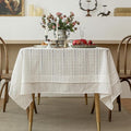 patdrea Designer Vintage Cotton White Lace Tablecloth by Welcometopatdrea