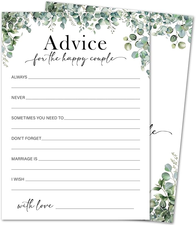 Eucalyptus Bridal Shower Game Cards by HOME