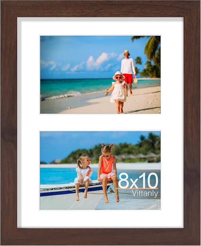 Vittanly 8x10 Collage Picture Frame, Displays 2Pcs 4x6 Pictures by Vittanly