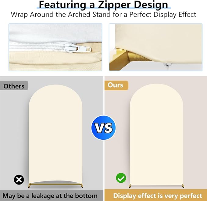 Hemmotop 7.2 ft Arch Backdrop Cover, Fabric Stretchy Background - Image 2