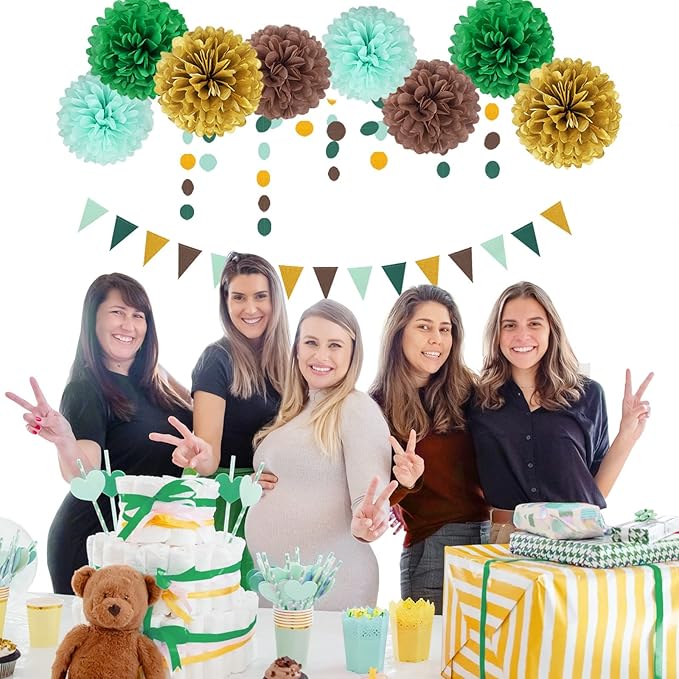 Sage Green Gold Party Decorations - Image 3