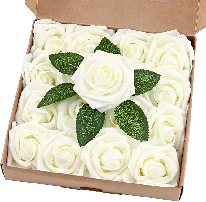 BLEUM CADE 16Pcs Artificial Flowers Fake Roses by BLEUMCADE